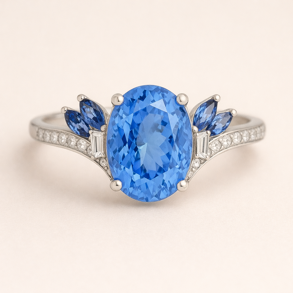 2.56ct Unheated Cornflower Blue Sapphire