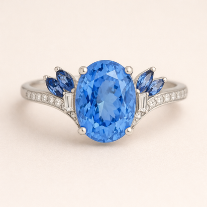 2.56ct Unheated Cornflower Blue Sapphire