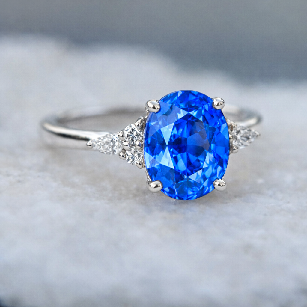 2.56ct Unheated Cornflower Blue Sapphire