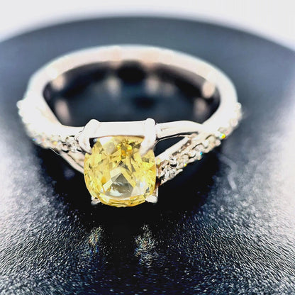 1.70ct Unheated Yellow Sapphire Ring